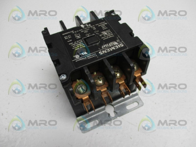 SIEMENS 42BF25AF DEFINITE PURPOSE CONTACTOR 480V UNMP