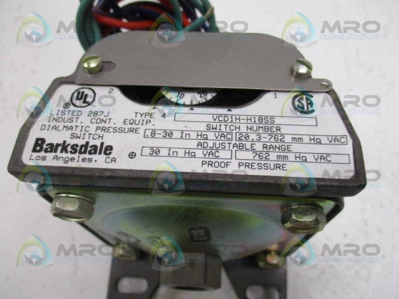 BARKSDALE VCD1H-H18SS VACUUM SWITCH DIAPHRAGM NSMP
