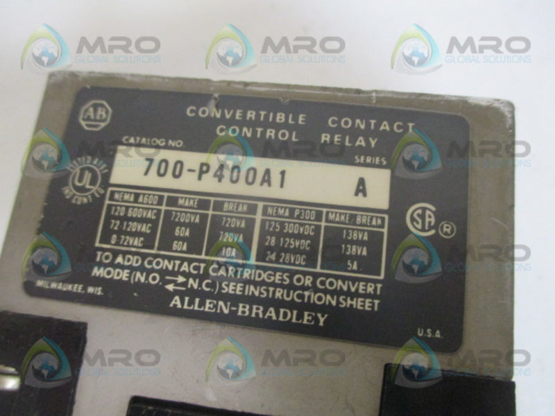 INDUSTRIAL SPARE PART 700-P400A1 SER. A 110/115-120V (AS PICTURED) UNMP