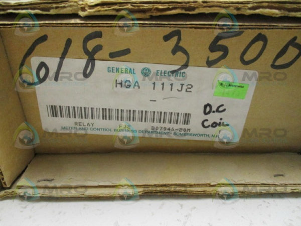 GENERAL ELECTRIC HGA111J2 AUXILIARY RELAY  125V NSMP