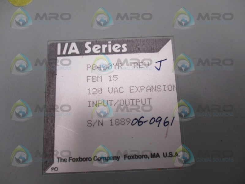 FOXBORO P0400YR INPUT OUTPUT EXPANSION 120VAC UNMP