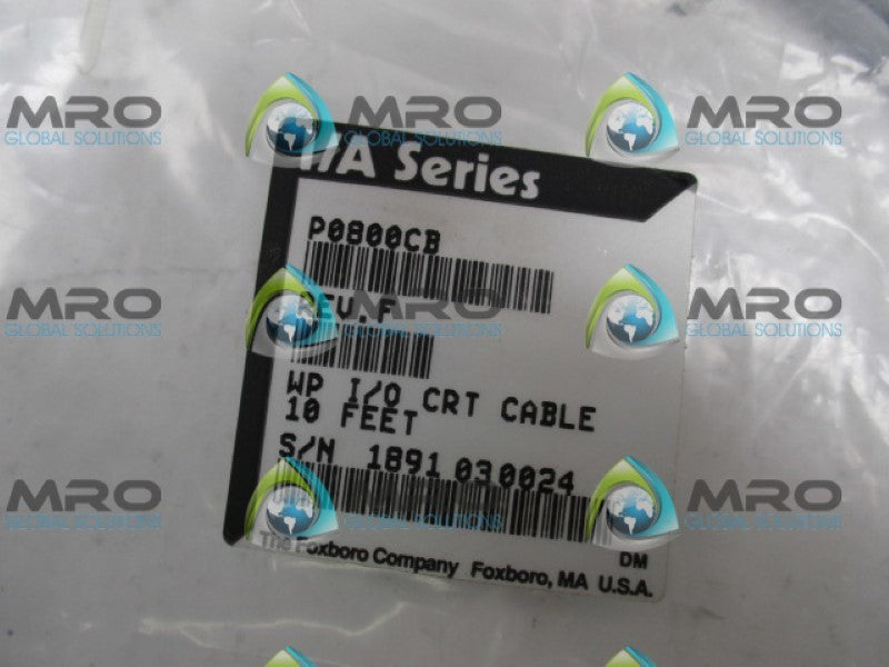 FOXBORO P0800CB WP I/O CRT CABLE 10FT NSNP