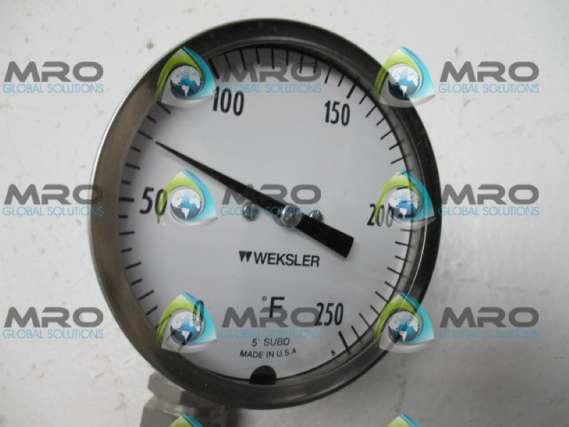 WESKLER 0-250 DEGREE F TEMPERATURE GAUGE  NSNP