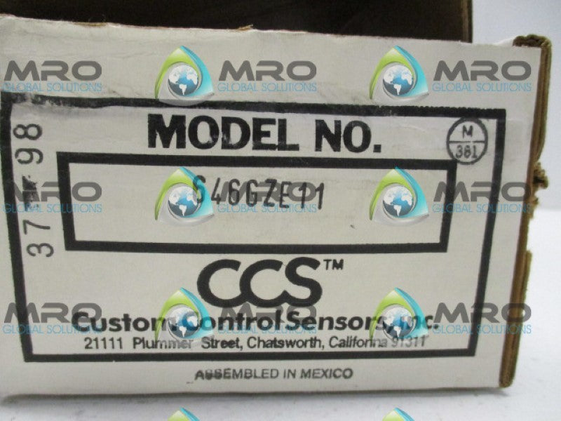 CUSTOM CONTROL SENSORS 646GZE11 PRESSURE SWITCH 4500PSIG NSMP