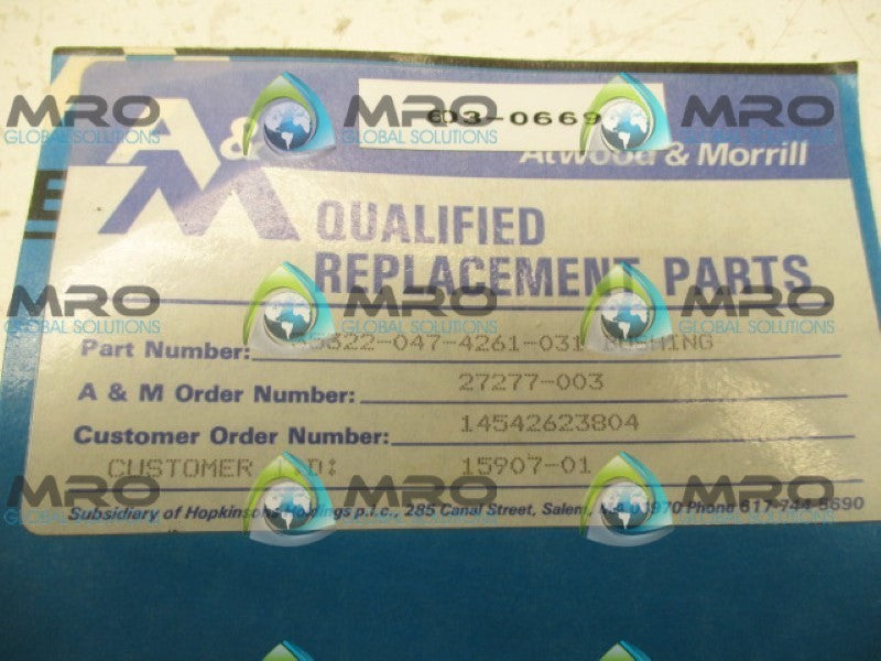 ATWOOD&MORRILL 35322-322-047-4261-031 BUSHING NSMP
