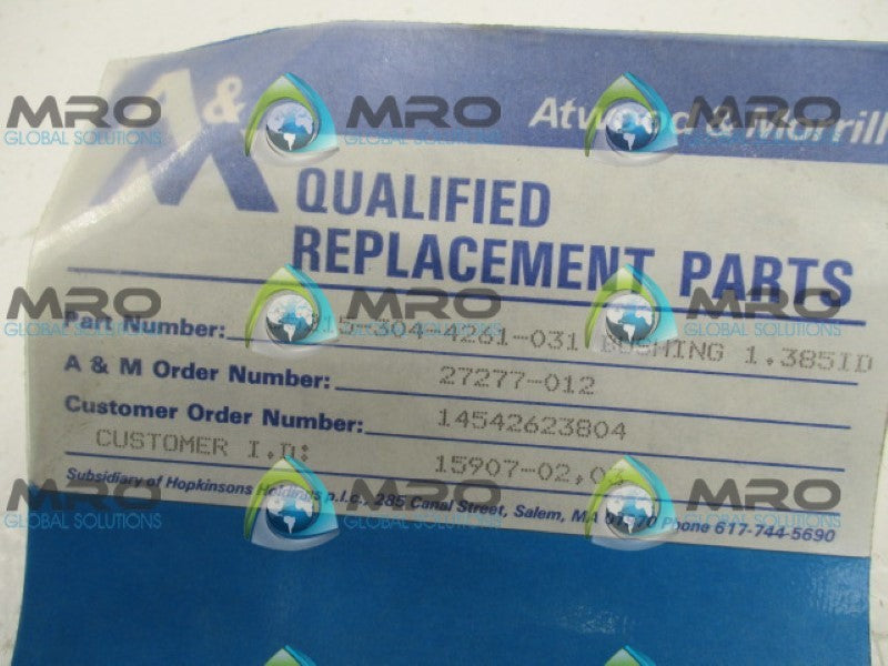ATWOOD&MORRILL 35215-304-4261-031 BUSHING(PKG OF 2) NSMP
