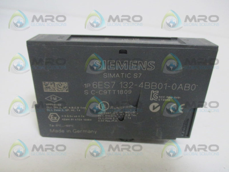 SIEMENS 6ES7132-4BB01-0AB0 ELECTRON MODULE (AS PICTURED) UNMP