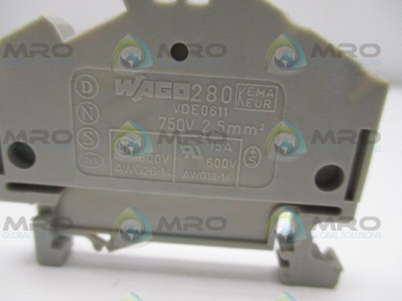 KEMA JEUR WAGO280 VDE0611 TERMINAL BLOCK NSNP