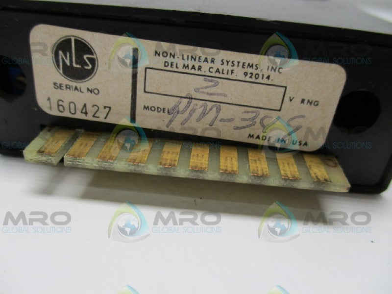 NON-LINEAR SYSTEMS PM-349 DIGITAL PANEL METER UNMP