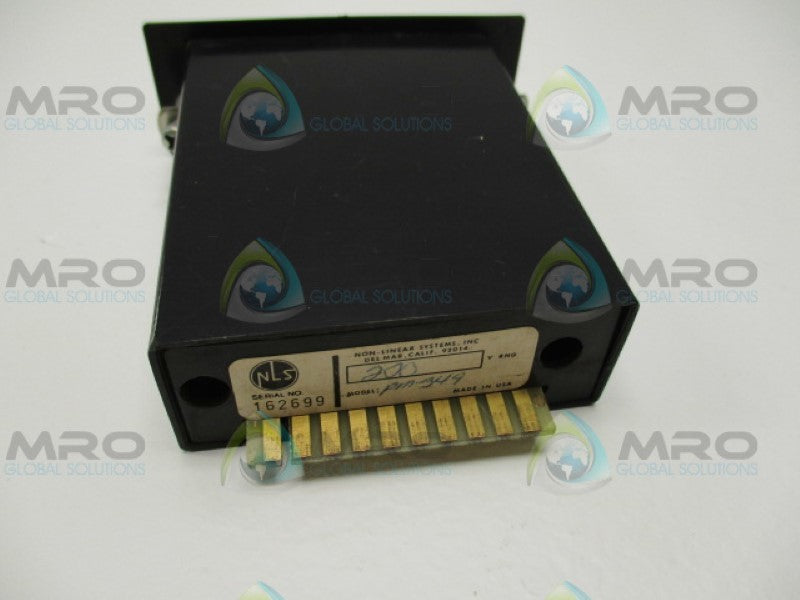 NON-LINEAR SYSTEMS PM-349 DIGITAL PANEL METER (AS PICTURED) UNMP