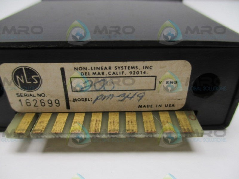 NON-LINEAR SYSTEMS PM-349 DIGITAL PANEL METER (AS PICTURED) UNMP