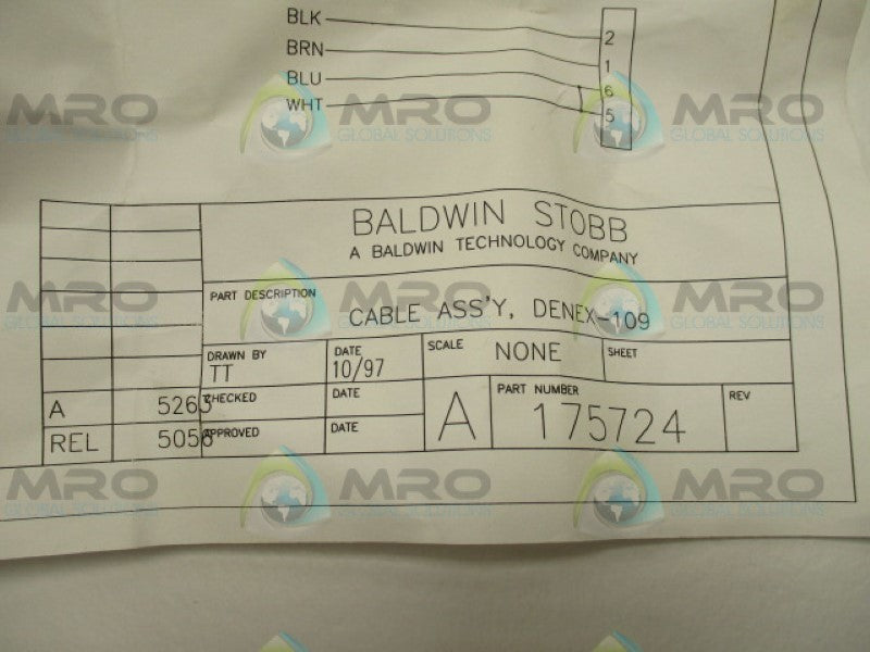 BALDWIN STOBB E54661-02  CABLE NSNP