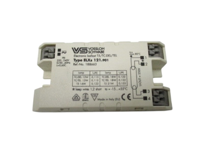VOSSLOH SCHWABE ELXS121.901 188663 ELECTRONIC BALLAST  UNMP