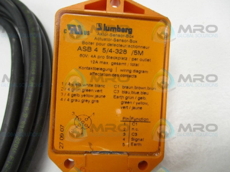 LUMBERG ASB45/4-328/5M ACTUATOR SENSOR BOX UNMP