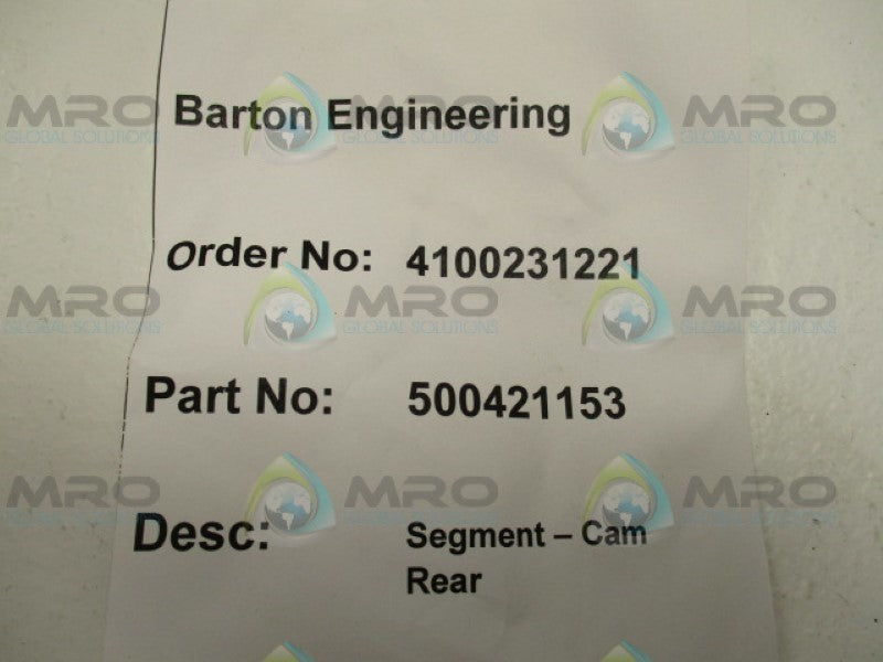 BARTON ENGINEERING 500421153 SEGMENT- CAM REAR NSNP