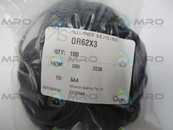 ALLINCE SEALING OR62X3 O-RING (PKG OF 100) NSMP