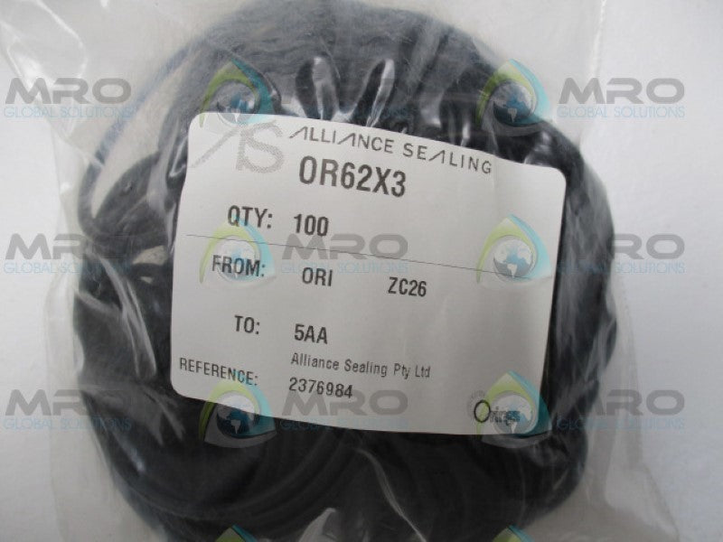 ALLINCE SEALING OR62X3 O-RING (PKG OF 100) NSMP