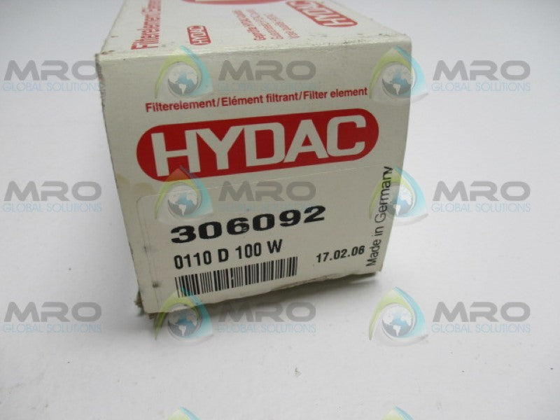 HYDAC 306092 0110D100W  INTERCHANGE HYDRAULIC CARTRIDGE NSMP