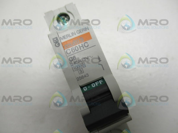 MERLIN GERIN 25643 CIRCUIT BREAKER C60HC C6 240/415V NSNP