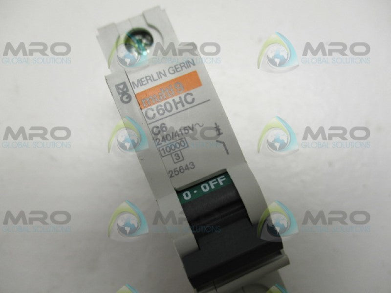 MERLIN GERIN 25643 CIRCUIT BREAKER C60HC C6 240/415V NSNP