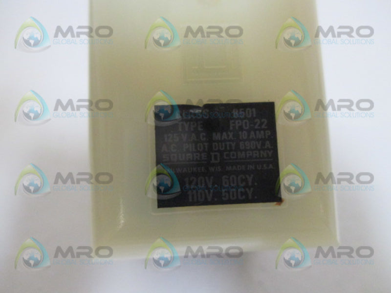 SQUARE D 8501-FPO-22 RELAY 120V (AS PICTURED) NSNP