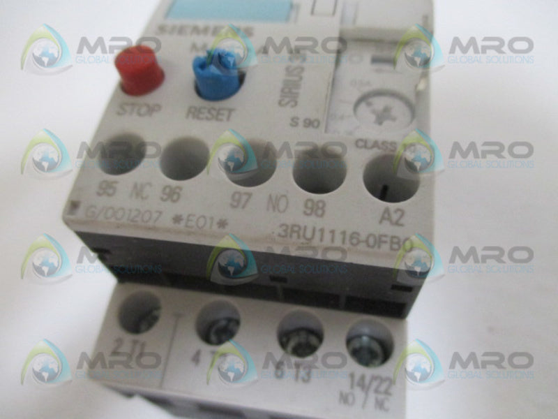 SIEMENS 3RU1116-0FB0 OVERLOAD RELAY 0,5-0,35A UNMP