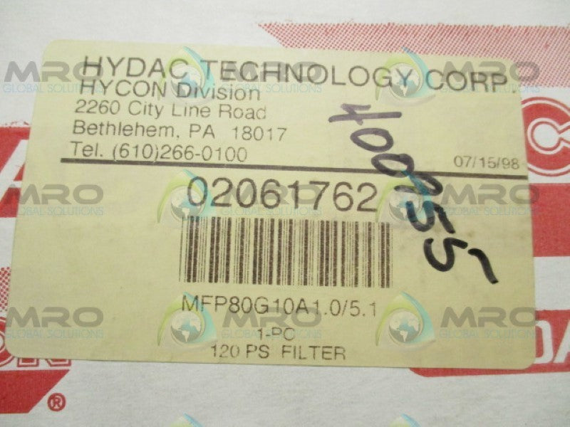HYCON MFP80G10A1.0/5.1 FILTER NSMP