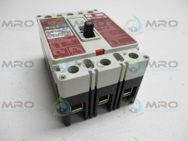 CUTLER HAMMER FD3100K CIRCUIT BREAKER 100A RED FACE NSMP