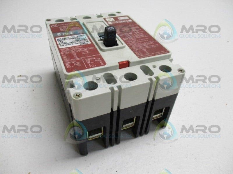 CUTLER HAMMER FD3100K CIRCUIT BREAKER 100A RED FACE NSMP