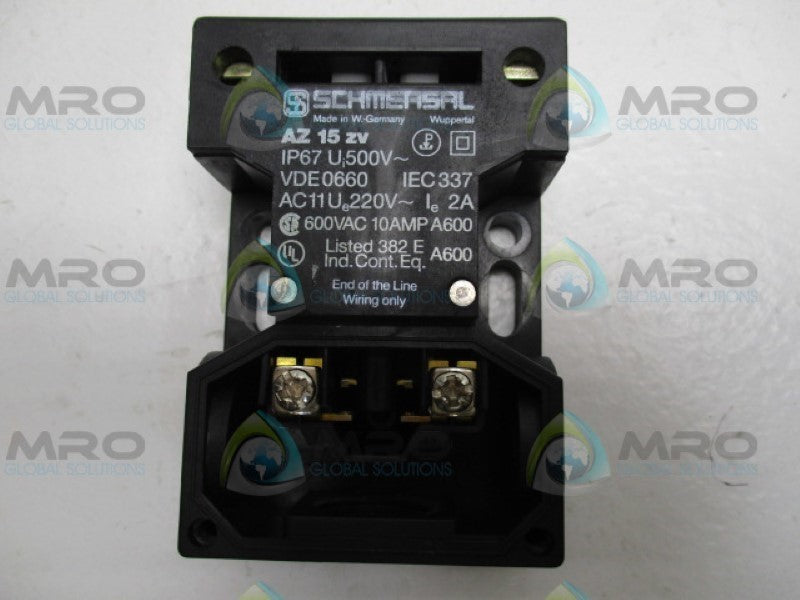 SCHMERSAL AZ15ZV VDE0660 IEC337 INTERLOCK SWITCH (AS PICTURED) NSNP