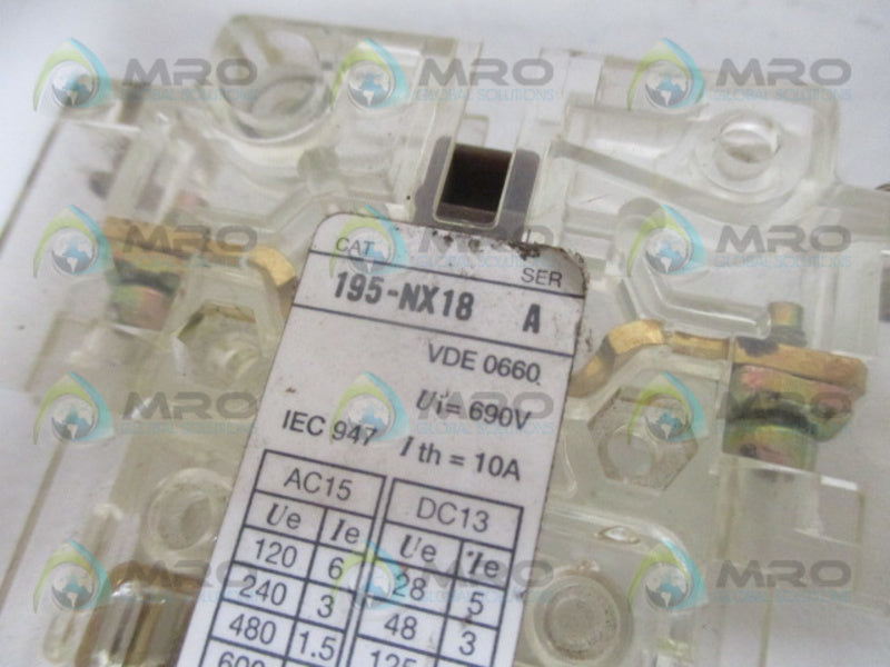 INDUSTRIAL SPARE PART 195-NX18 SER. A AUXLIARY CONTACT UNMP