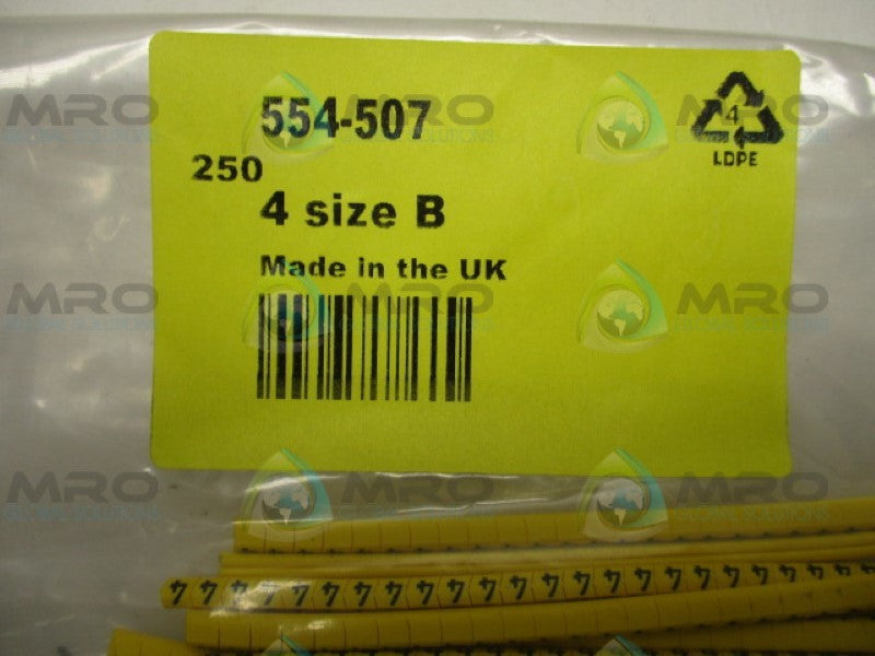 HELLERMANNTYTON 901-10348 554-507 CABLE MARKER (PKG OF 250) NSMP