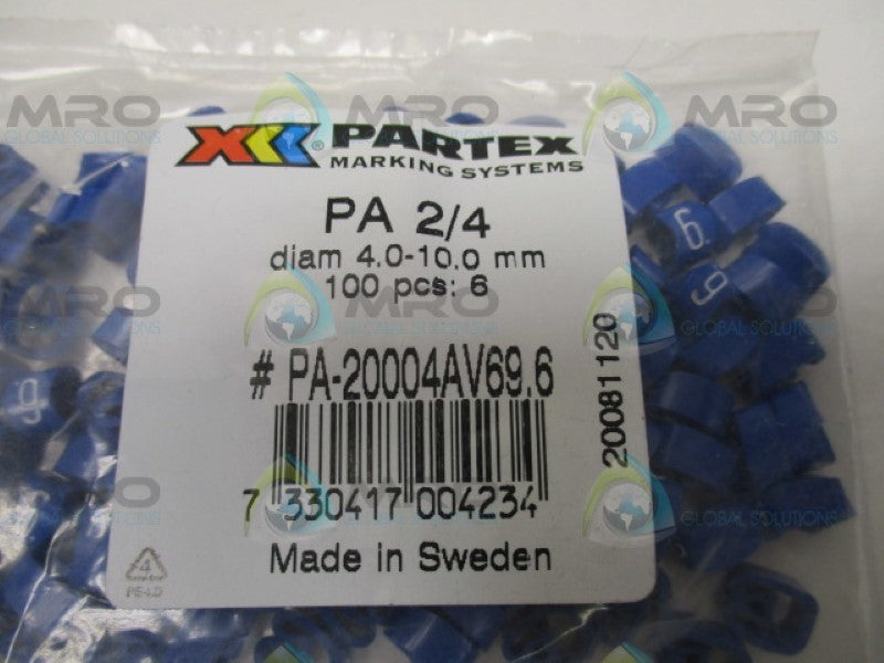 PARTEX MARKING SYSTEM PA-20004AV69 CABLE MARKER(PKG OF 100) NSMP