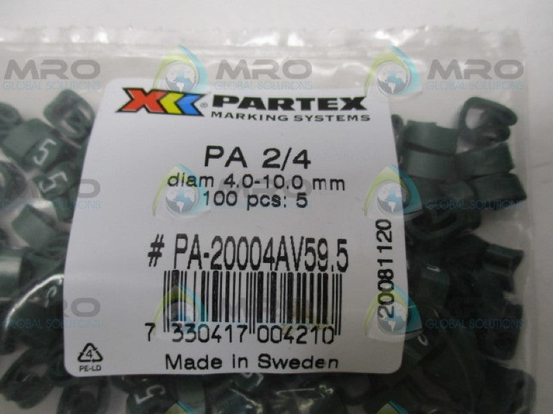 PARTEX MARKING SYSTEM PA-20004AV59 CABLE MARKER(PKG OF 100) NSMP