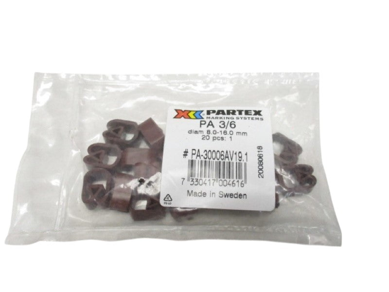 PARTEX MARKING PA-30006AV19 CABLE MARKER (PKG OF 20) NSMP