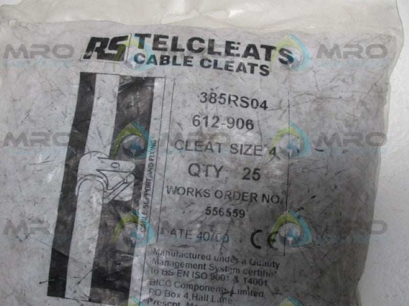 RS 385RS04 612-906 TELCLEATS CABLE CLEATS (PKG OF 25) NSMP