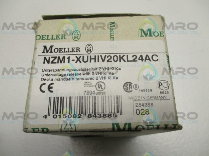 MOELLER NZM1-XUHIV20KL24AC UNDERVOLTAGE RELEASE (AS PICTURED) NSMP