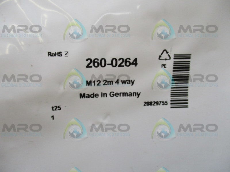 HIRSCHMANN 934402102 260-0264 4-WAY 1P68 M12 CABLE NSMP
