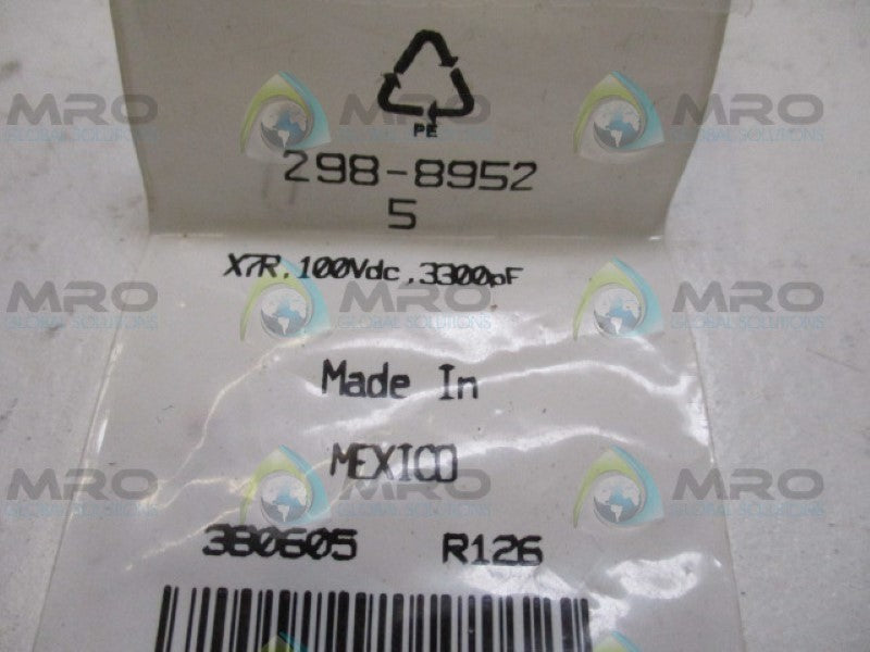 NEUTRAL C315C332K1R5CA 298-8952 CERAMIC CAP (PKG OF 5) NSMP