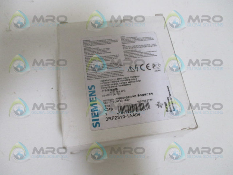 SIEMENS 3RF2310-1AA04 SS CONTACTOR (MISSING ACCESSORIES) NSMP