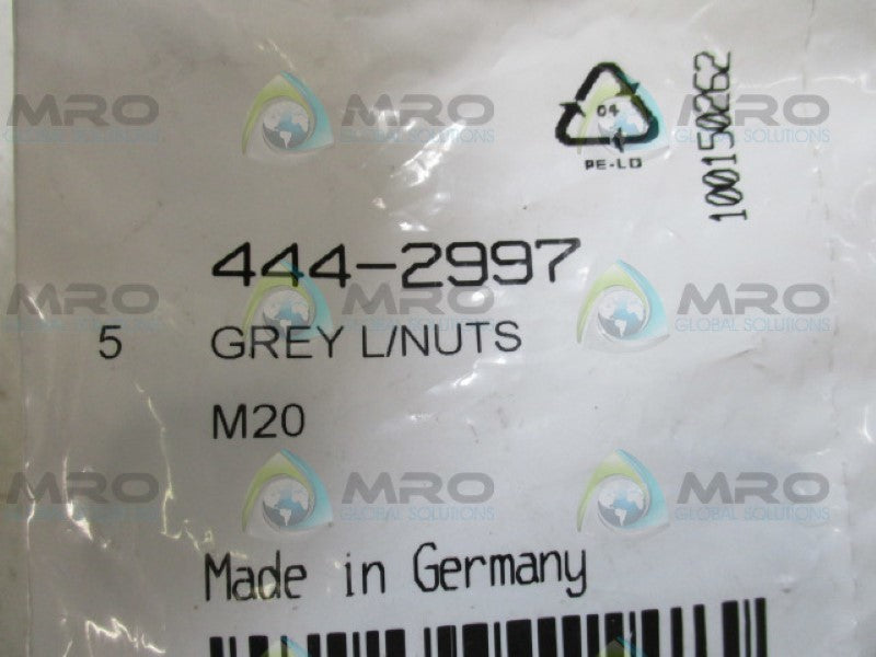 LAPP 444-2997 GREY L NUTS (PKG OF 5) NSMP