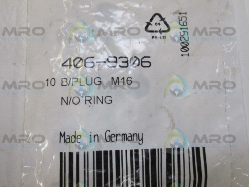 LAPP 52006110 406-9306 BLANKING PLUG (PKG OF 10)