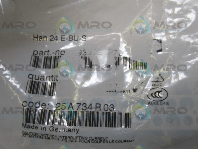 HARTING HAN24EBU-S CONNECTOR 16 380V NSMP