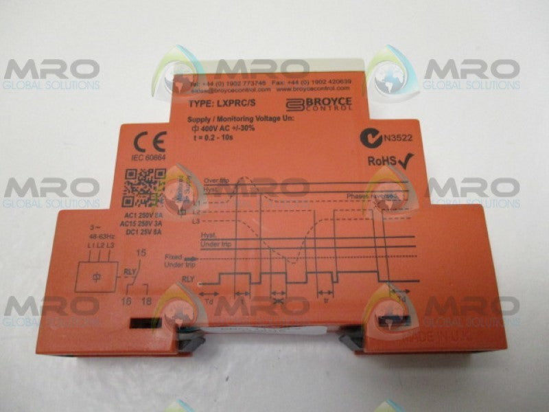 BROYCE LXPRC/S 41/2015 VOLTAGE MONITORING RELAY 230VAC NSMP