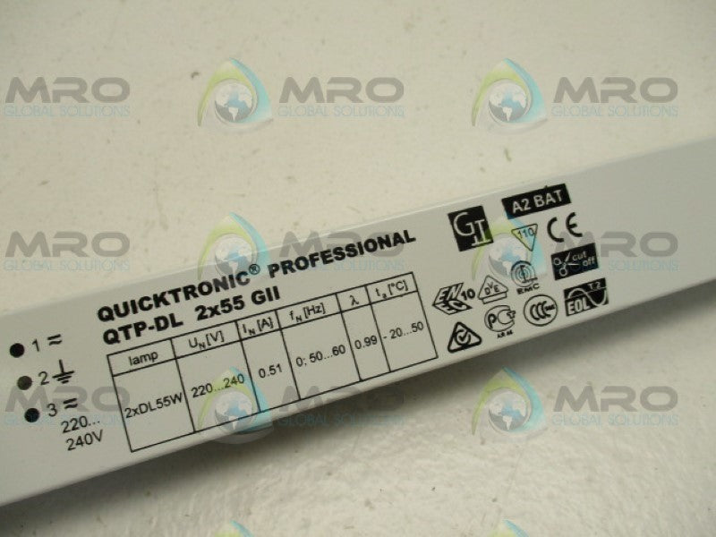 OSRAM QTP-DL2x55 873-5091 LIGHTING BALLAST 128W 220/240V NSMP