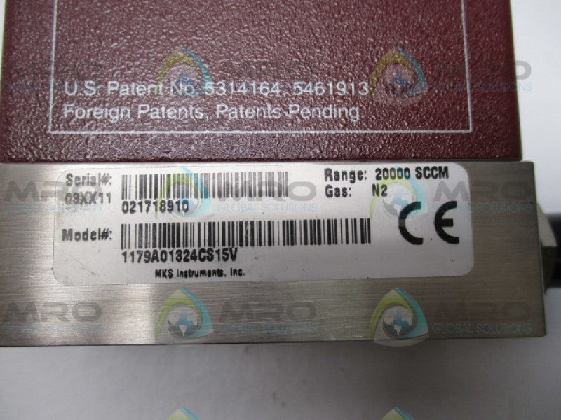 MKS RS-485 1179A01324CS15V MASS FLOW CONTROLLER NSNP