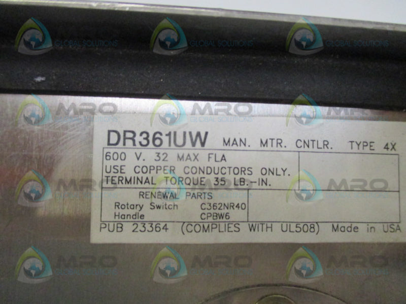 CUTLER HAMMER DR361UW DISCONNECT SWITCH (AS PICTURED) NSNP