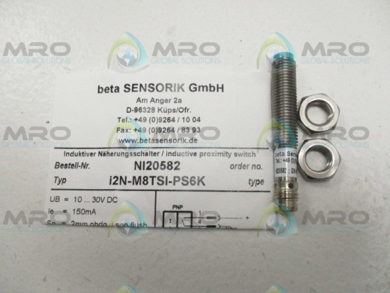 BETA SENSORIK NI20582 I2N-M8TSI-PS6K PROXIMITY SENSOR  NSNP