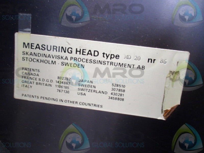 SKANDINAVISKA MD20NR86 MEASURING HEAD UNMP