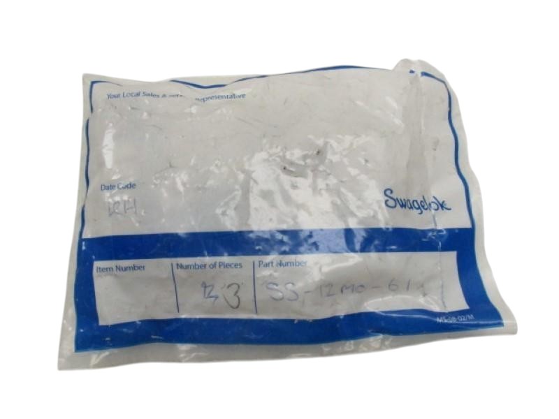 SWAGELOK SS-12M0-61 BULKHEAD UNION TUBE FITTING (PKG OF 3) NSMP